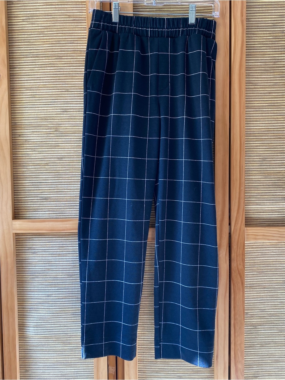 A New Day Navy Windowpane Elastic Waist Pants